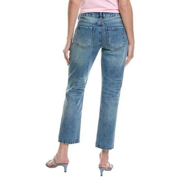 Cabi MALIBU Jean Size 10 Medium Wash straight leg rigid denim busted knee - Picture 3 of 7